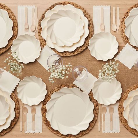 Baby Shower – Sophistiplate LLC Bridal Shower Place Settings, Table Setting Baby Shower, Baby Shower Tables, Compostable Plates, Passover Seder Plate, Wood Cutlery, Hanukkah Food, Dinner Salad, Hanukkah Decorations