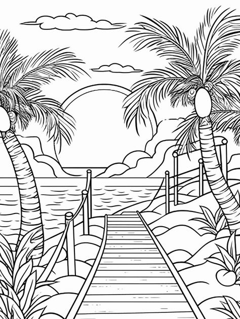 Photos To Coloring Pages, Things To Color In, Coloring Pages Aesthetic Adult, Traceable Drawings Free Printable, Pictures To Color Printable, Free Printable Coloring Pages For Adults, Color Pages Free Printable, Cute Summer Coloring Pages, Sunset Coloring Pages