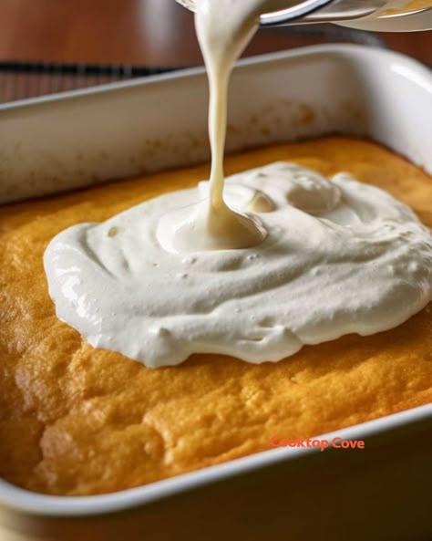 This is the only cake I'll eat during Christmas time! It's that good and easy! Eggnog Poke Cake Recipe, Amazing Old Recipes, Egg Nog Cake Recipes, Coquito Cake Recipe, Angel Food Poke Cake, Christmas Dessert Recipes For A Crowd, Cute Christmas Cakes, Easy Christmas Cakes, White Cake Mix Recipes