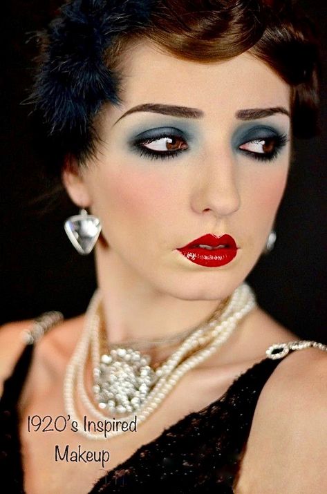 1900 Makeup Look, Flapper Girl Makeup 1920s, 1920 Flapper Makeup, 1923 Makeup, 30s Makeup Look, 1900 Makeup, 20s Flapper Makeup, 1920s Makeup Flapper, 1920 Makeup Gatsby