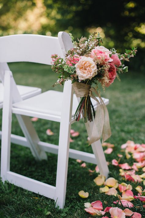 Dawn Ranch Lodge Wedding from Delbarr Moradi Photography  Read more - http://www.stylemepretty.com/2013/06/17/dawn-ranch-lodge-wedding-from-delbarr-moradi-photography/ Aisle Markers Wedding, Wedding Decorations Diy Centerpiece, Pew Markers, Aisle Markers, Aisle Flowers, Lodge Wedding, Aisle Decor, Wedding Aisle, Wedding Chairs