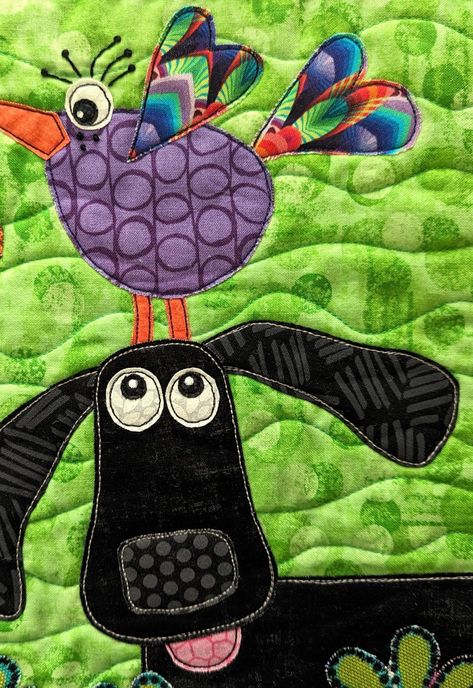 Applique Quilts Tutorial, Cat Applique Designs, Quilted Potholder Pattern, Bird Quilt Blocks, Dog Applique, Quilting Applique, Appliqué Ideas, Applique Art, Flower Dog