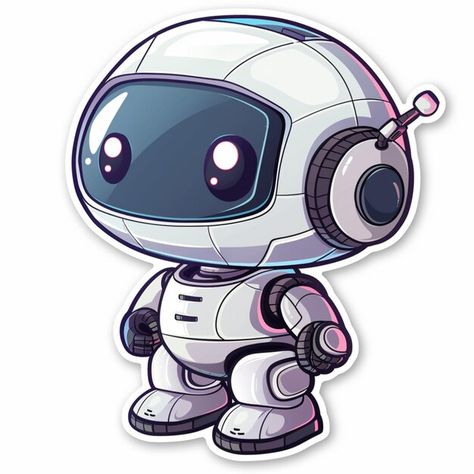 Photo cute sticker of a tiny ai robot | Premium Photo #Freepik #photo Cute Robot Illustration, Robot Sticker, Cute Robot, Zodiac Characters, Robot Illustration, Photo Cute, Business Card Maker, Flyer Maker, Poster Maker