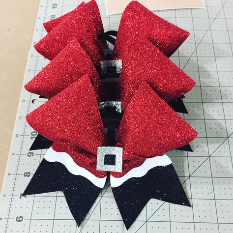 Christmas Cheerleading, Holiday Cheer Bows, Dance Competition Gifts, Christmas Cheer Bows, Competition Gifts, Cheer Apparel, Cheer Banquet, Dance Bows, Hair Bows Diy Ribbon