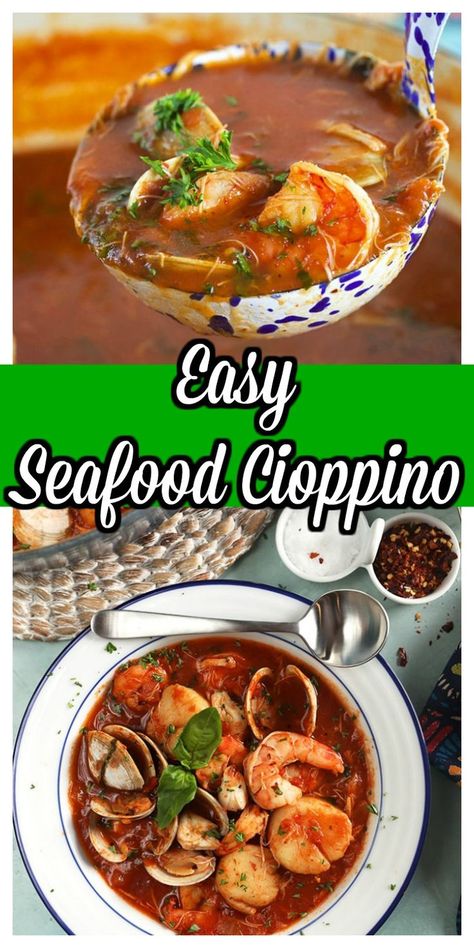 Cioppino Recipe Easy, Easy Cioppino, Seafood Cioppino, Cioppino Recipe, Seafood Stew Recipes, Soup Appetizers, San Francisco Style, Tomato Broth, Seafood Stew