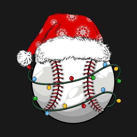 Christmas Baseball Shirt, Softball Christmas Gifts, Baseball Santa, Baseball Christmas Ornaments, Xmas Stickers, Softball Christmas, Baseball Ideas, School Volunteer, Baseball Christmas