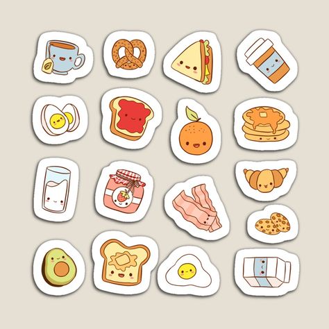 Kawai Sticker Printable, Kawaii Stranger Things, Breakfast Pack, Kawaii Breakfast, School Routine For Teens, Sticker Design Inspiration, School Routine, Easy Doodle, Easy Doodle Art