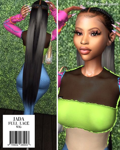 "JADA" full lace wig Sims 4 Mods Lace Wigs, Sims 4 Soft Locs Cc, Childs Hair Sims 4 Cc, Urban Makeup Sims 4 Cc, Sims 4 Lace Wigs Cc, Sims 4 Cc Lace Wig, Sims 4 Cc Lace Front Hair, Sims4 Urban Hair, Sims 4 Cc Black Female