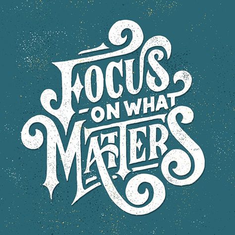 Typographie Inspiration, Herb Lubalin, Typography Images, Hand Lettering Inspiration, Hand Lettering Quotes, Creative Lettering, Creative Typography, Seni Cat Air, Focus On What Matters