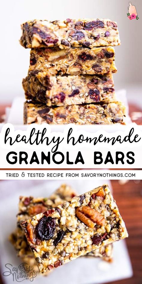 Easy Granola Bar Recipe, Healthy Homemade Granola Bars, Granola Bar Recipe Healthy, Bars Recipes Healthy, Homemade Granola Bars Healthy, Easy Granola Bars, Granola Bar Recipe, Pecan Granola, Homemade Granola Healthy