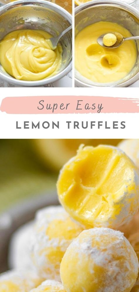 Citron Recept, Lemon Cream Pie, Christmas Cookie Tray, Lemon White Chocolate, Glutenfri Baking, Lemon Truffles, Fest Mad, White Chocolate Truffles, Lemon Dessert Recipes