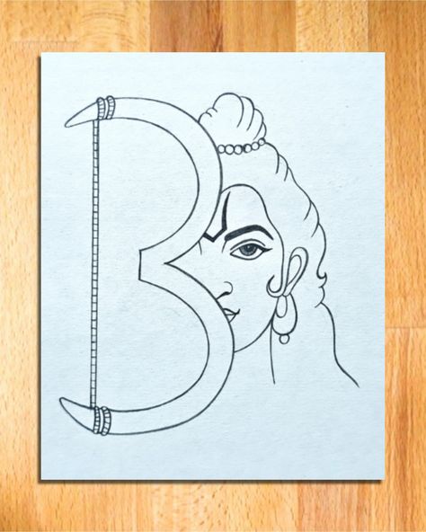 Lord Rama pencil drawing easy (step by step), Shree Ram drawing half face easy || lord rama drawing, shree ram drawing, how to draw lord ram easy, lord rama pencil drawing, easy drawing of lord rama, lord rama line art, shree ram drawing ideas, art videos, god drawing, pencil drawing, line arts, simple drawing, drawing tutorial, vivek art academy. Ram Sita Half Face Drawing, Ram Ji Sketch Pencil Easy, Shri Ram Drawing Sketch Easy, Ram Sita Easy Drawing, Ram Ji Drawing Easy For Kids, Jai Shree Ram Rangoli Design, Jai Shree Ram Rangoli, Shri Ram Rangoli Design Simple, Ram Ji Drawing Easy