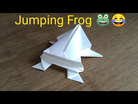 Paper Jumping Frog, Frog Origami, Frog Jumping, Paper Frog, Origami Frog, Jumping Frog, Straw Crafts, Hanging Craft Ideas, Crafts Origami