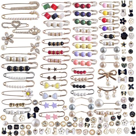 PRICES MAY VARY. Enough Quantity and Various Styles: The Package Includes 140 Unique Brooches and Pins for Women, Featuring 55 Brooch Pins And 85 random Button Pins. With A Wide Variety of Styles Including Flower Brooch Pins, Butterfly Brooch Pins, cute Brooch Pins, pearl Brooch Pins, It Meets Your Diverse Matching and Replacement Needs, Allowing You to Easily Choose the One That Suits Your Taste. Broches Para Ropa De Mujer charms for socks High-Quality Material: These Stylish Brooch Pins for Wo How To Make Pins Diy, Junk Socks With Charms, Junk Socks, Unique Brooches, Pins Button, Safety Pin Jewelry, Jump Ring Jewelry, Silver Brooch Pin, Bracelets Patterns