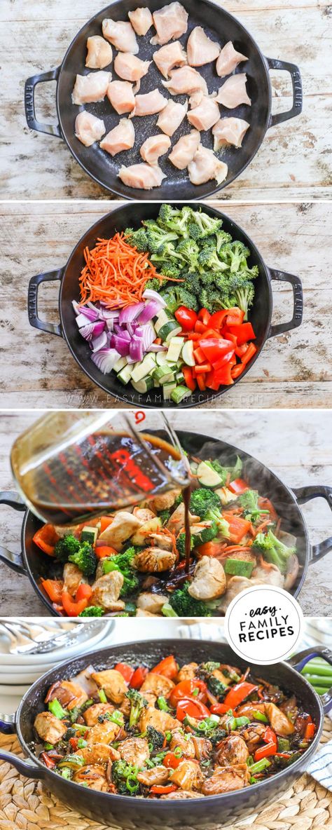 Firehouse Meals, Chicken Veggie Stir Fry, Chicken And Vegetable Stir Fry, Chicken Vegetable Stir Fry, Veggie Stir Fry Recipes, Lunch Dishes, Easy Chicken Stir Fry, Quick Chicken Dinner, Vegetable Stir Fry Recipe