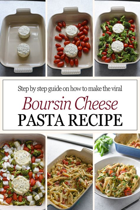 This boursin cheese pasta with veggies recipe is out of this world good. It comes together super quick, and you can add whatever type of pasta that you want. When it come to boursin cheese recipes, this is by far the best because of the addition of lots and lots of healthy vegetables. It makes a great easy dinner recipe for family, and it's also fairly healthy! Ways To Use Boursin Cheese, Pasta Made With Boursin Cheese, Boursin Cheese Pasta With Broccoli, Viral Boursin Pasta, Boursin Cheese Pasta Bake, Boursin Cheese Recipes Ground Beef, Bursin Cheese Recipes, Boursin Baked Pasta, Borson Cheese Recipes