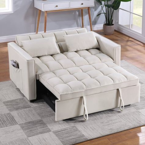 54" velvet sofa and sofa bed combined living room retractable bed - Bed Bath & Beyond - 39457617 Convertible Couch Bed, Velvet Sleeper Sofa, Loveseat Sleeper Sofa, Sofa Bed Frame, Convertible Couch, Tufted Loveseat, Folding Sofa Bed, Modern Sofa Bed, Loveseat Sleeper