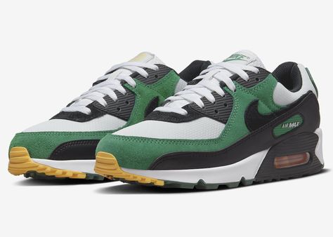 Nike Air Max 90 Green, Air Max 90 Green, Nike Air Max 90 Mens, George Green, Air Max 90 Premium, Yellow Sneakers, Limited Edition Shoes, New Nike Air, Nike Air Zoom