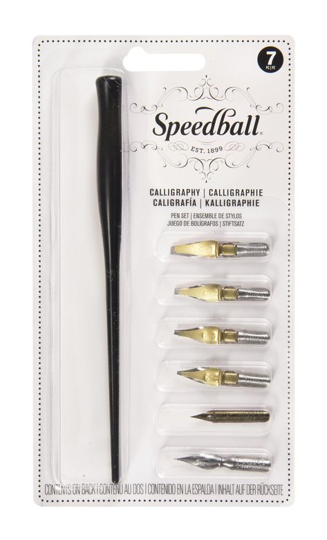 PRICES MAY VARY. GREAT FOR BEGINNER CALLIGRAPHY, SCRIPTS & EMBELLISHING - Ideal for learning the arts of calligraphy, lettering, ornamental work, and embellishment; Excellent for Roman text and Italic alphabets. TRIPLE RESERVOIR NIBS - Designed to allow for increased ink capacity and extended, smooth, uninterrupted ink flow. FLEXIBLE PEN POINTS - Provides maximum amount of control QUALITY, HAND-CRAFTED NIBS & PEN POINTS - Contains (4) C-Style Nibs (C1, C2, C3, C4), and (2) Pen Points (No. 101 an Beginner Calligraphy, Calligraphy Pen Set, Calligraphy Set, Calligraphy Pen, Calligraphy For Beginners, Calligraphy Lettering, Pen Nib, Calligraphy Pens, Pen Refills