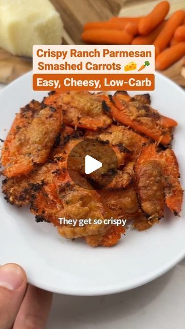 Justin Burkard on Instagram: "Crispy Ranch Parmesan Smashed Carrots 🥕🤤 Transform your carrots into a crispy, cheesy delight in no time! Perfect for a keto-friendly crunch. 🛍️ What You Need: 🥕 Carrots 🛢️ Oil 🧀 Parmesan 🌿 Ranch Seasoning 👩‍🍳 How to Make It: 1️⃣ Steam & smash your carrots. 2️⃣ Drizzle with oil, top with Parmesan & ranch. 3️⃣ Bake at 400F for 20 mins. Voilà! 👍 Love the sound of crispy, cheesy goodness? Hit like or drop a 🥕 if you're game to try! 🚨 For the full experience with step-by-step pics & more tips, visit: ➡️ https://keto.recipes/crispy-carrot-crunch-ranch-parmesan-perfection/ 🛒 Now featuring a "Get ingredients with Instacart" button for easy shopping! 📸: @ketosnackz — #KetoRecipes #ParmesanCarrots #RanchCarrots #EasyKeto #HealthySnacks #KetoCooking #Chees Smashed Carrots With Parmesan, Smashed Carrots, Boil Carrots, Steamed Carrots, 17 Day Diet, Carrots Oil, Paleo Salads, Ranch Seasoning, Keto Cooking