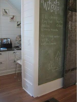 Cottage Living 2007 Idea House- Custom Chalkboard Paint Color | The Lettered Cottage Breezeway Remodel, Chalkboard Wall Bedroom, The Lettered Cottage, Lettered Cottage, Basement Painting, White Washing, Game Area, Green Chalkboard, Urban Cottage