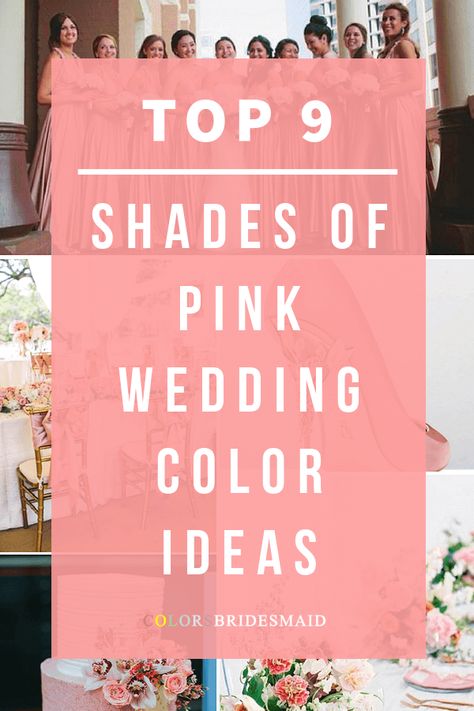 Pink is girls' love and it's a wonderful wedding color. Also different shades of pink give a completely different feel for your big day. Enjoy the following 9 pretties pink colors and pick a perfect one for your wedding. Peach Pink And Green Wedding, Wedding Colours Scheme, Blush Pink Bridesmaid Dresses Dusty Rose Color Palettes, Pink Wedding Color Palette, Shades Of Pink Wedding, Jamaican Dress, Pink Wedding Color Scheme, Rose Pink Bridesmaid Dresses, Peach Pink Wedding