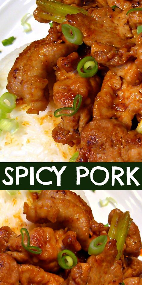 Sriracha Recipes, Pork Chop Recipes Crockpot, Pork Chop Recipes Baked, Mapo Tofu, Pork Dinner, Tenderloin Recipes, Spicy Pork, Pork Ham, Pork Tenderloin Recipes