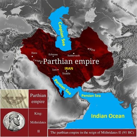 Map of Parthian Empire in Iran#persiansea #persianseamap #indianoceanmap #iranmap #worldmap #persia #persianempire #iran #googlemap #indianocean Persian Empire Map, Parthian Empire, Sea Map, Night Shadow, Caspian Sea, Ancient Persia, Persian Empire, Ancient Persian, Persian Culture