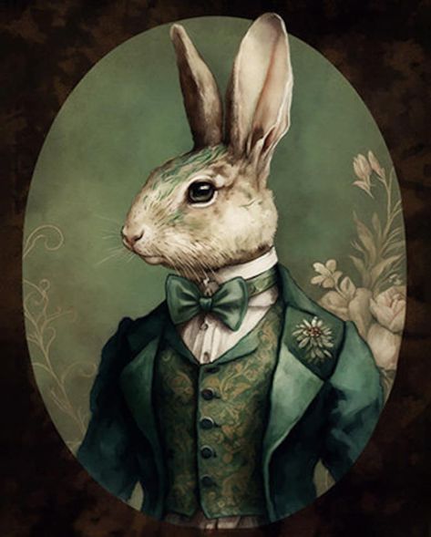 Gentleman lapin en vêtements de fantaisie, lapin bien habillé, lapin élégant, lapin de Pâques en déguisements, Portrait Wall Arttéléchargement numérique - Etsy France Fancy Clothing, Illustration Kunst, Bunny Painting, Portrait Wall Art, Animal Portraits Art, Round Metal Wall Art, Rabbit Art, Bunny Art, Tin Art