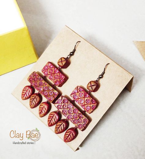 windchime inspired terracotta earrings Terracotta Earrings Design, Mini Ceramics, Desi Jewellery, Terracotta Jewellery Making, Handmade Rakhi Designs, Navratri Collection, Diy Jewelry Set, Terracotta Jewellery Designs, Diy Necklace Making