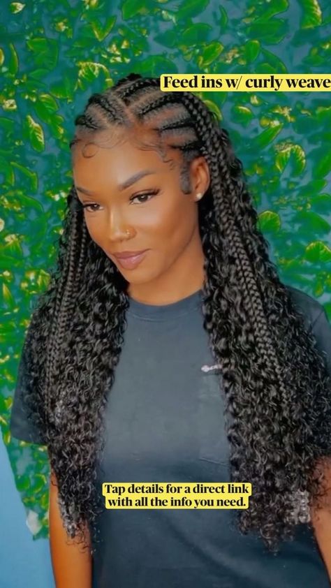 Feed Ins, Big Box Braids Hairstyles, Hairstyles For Black Hair, Feed In Braids Hairstyles, Curly Weaves, Faux Locs Hairstyles, African Hair Braiding Styles, Box Braids Hairstyles For Black Women, Braided Cornrow Hairstyles