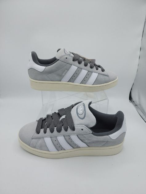 Size 9.5 - adidas Campus Gray 2022. Adidas Campus Gray, Grey Adidas Campus, Campus Adidas, Iconic Sunglasses, Cute Adidas Shoes, Shoe Wishlist, Adidas Campus, Aesthetic Shoes, Swag Shoes