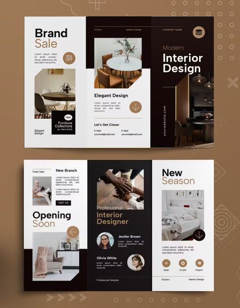 Interior Design Trifold Brochure Template AI, EPS, PSD Interior Broucher Design, Brochure 3 Fold Design, Brochure Flyer Design, Brochure Furniture Design, 3fold Brochure Design, Furniture Brochure Design Layout, Architectural Brochure Design, Brosure Design Ideas, Interior Design Flyer Ideas