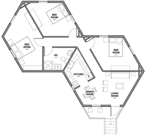 Octagon Architecture, Hexagon Building, Hexagon House, Housing Architecture, Octagon House, Structural Insulated Panels, Plans Architecture, Sims House Plans, Architecture Design Concept