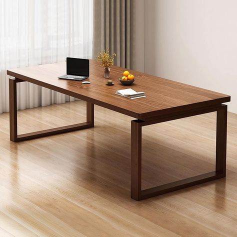 PRICES MAY VARY. THICKER & SPACIOUS DESKTOP - The desktop is made of 25mm thicker MDF board, which makes the long computer desk look very solid and beautiful. The spacious desktop is suitable for the whole family to work, study, or the office for two persons; FLOATING DESIGN - The legs of the double long table are designed with notches so that the wooden study desk seems to float in the air, full of modern design concepts; SOLID WOOD LEGS - The wood table leg adopts oak mortise and tenon splicin Extra Long Desk, Long Study Table, Long Office Desk, Long Computer Desk, Wooden Study Desk, Two Person Desk, Wooden Office Desk, Multipurpose Desk, Large Computer Desk