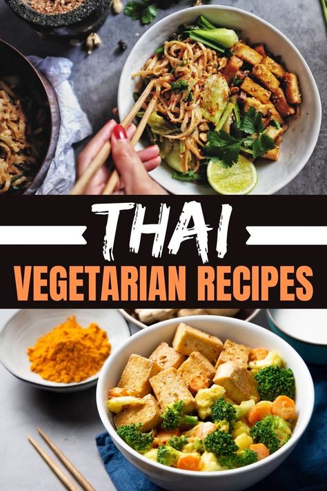 These authentic Thai vegetarian recipes are so good, even meat lovers can't resist. From stir-fries to salads to curries, this is vegetarian cuisine at its finest. Thai Curry Recipes Vegetarian, Thai Vegetarian Recipes, Tai Food Recipes, Vegetarian Thai Recipes, Thai Recipes Authentic, Vegetarian Thai, Zesty Salad, Curry Recipes Vegetarian, Healthy Indian Recipes