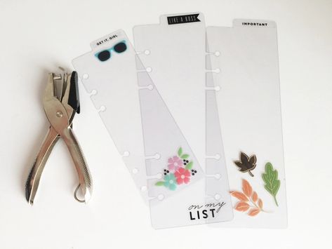 Diy Planner Bookmark, Diy Planner Accessories, Micro Planner, Monthly Planner Book, Disc Binding, Bookmarks Template, Filofax Diy, Planner Page Marker, Make Planner