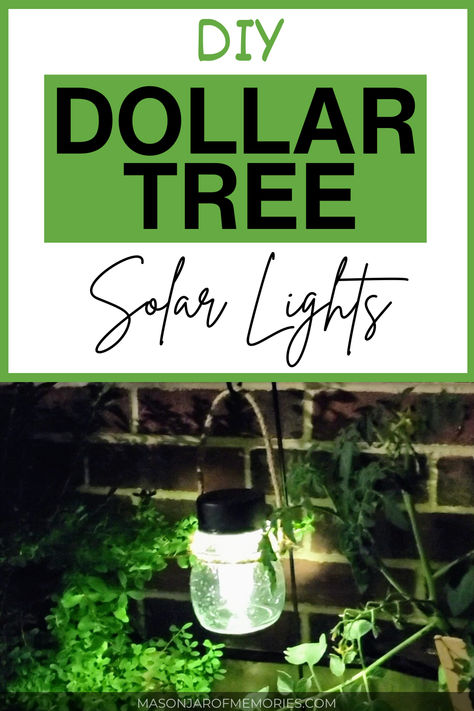 DIY Dollar Tree Solar Light using items that can be found at the Dollar Tree using mason jars. Jar Of Memories, Diy Solar Lanterns, Solar Lamps Diy, Mason Jar Solar Lights, Solar Garden Lanterns, Whimsical Diy, Solar Lanterns Outdoor, Tree Lanterns, Solar Lights Diy