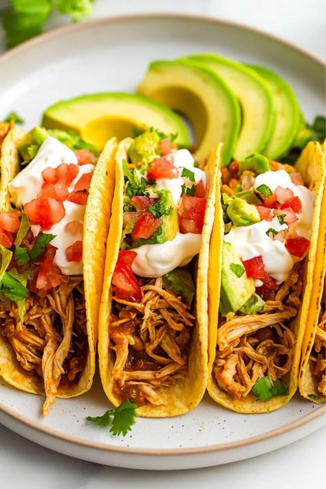 Try these easy rotisserie chicken tacos for a quick weeknight meal! From start to finish, you can have them ready in about 20 minutes. Chicken Tacos With Rotisserie Chicken, Tacos With Rotisserie Chicken, Rotisserie Chicken Tacos, Tacos Easy, Chipotle Crema, Corn Taco, Chicken Tacos Easy, Shredded Chicken Tacos, Rotisserie Chicken Recipes