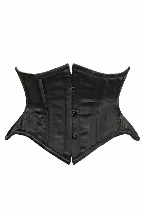 Top Drawer Black Satin Double Steel Boned Curvy Cut Waist Cincher-Waist Cinchers-Daisy Corsets-Black-S-SEXYSHOES.COM Under Bust Corset, Elegant Moments, Dress Bra, Waist Cincher, Hip Dress, Top Drawer, Black Denim Shorts, Corset Top, Black Satin