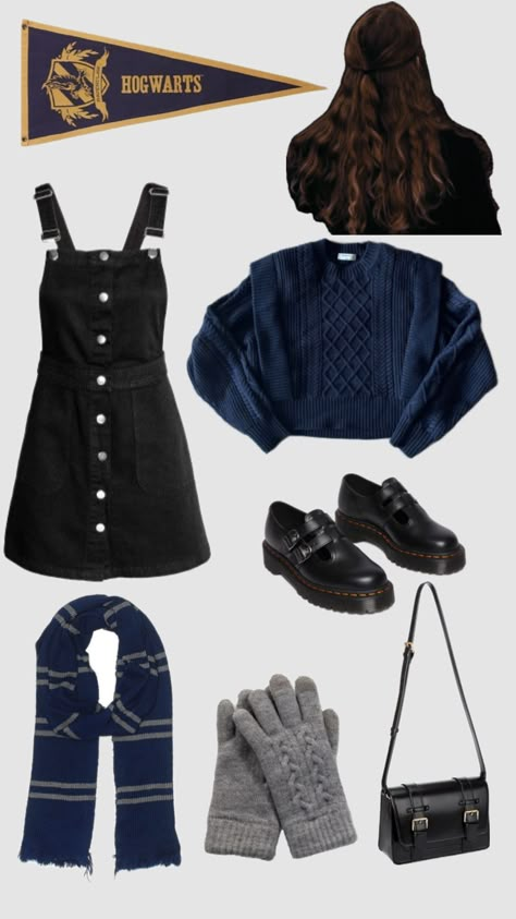 ravenclaw 🖌️🧳 #ravenclaw #hogwarts #harrypotter #academia #fall #fit Ravenclaw Outfit Aesthetic, Harry Potter Ravenclaw Outfits, Ravenclaw Outfit, Hogwarts Outfits, Ravenclaw Aesthetic, Harry Potter Outfits, Fall Fit, Fall Fits, Hermione Granger