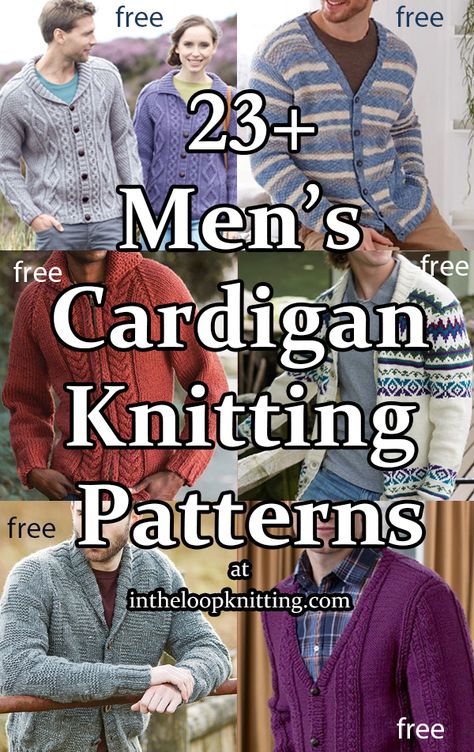 Free Knitting Patterns: Easy Scarves, Sweaters, Men's Cardigans, Holiday Decor Free Mens Knitting Patterns Sweaters, Free Knitting Patterns For Men, Knitting Patterns Free Sweaters & Cardigans, Mens Knit Sweater Pattern, Mens Knitted Cardigan, Loop Knitting, Mens Knit Sweater, Knitting Patterns Free Sweater, Knit Cardigan Pattern