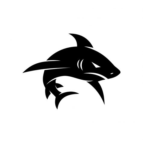 Black Shark Logo Design Vector Isolated Modern Template Shark Vector Illustration, Shark Illustration Design, Vector Logo Design Ideas, Shark Logo Design Ideas, Shark Sillouhette, Shark Logo Design, Shark Icon, Sharks Logo, Logo Design Black