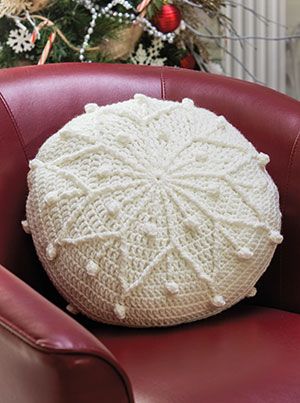 Snowflake Table, Holiday Crochet Patterns, Crochet Baby Photo Prop, Crochet Cushion Pattern, Snowflake Pillow, Crochet Snowflake, Crochet Pillow Cover, Crochet Cushion Cover, Crochet Pillow Pattern