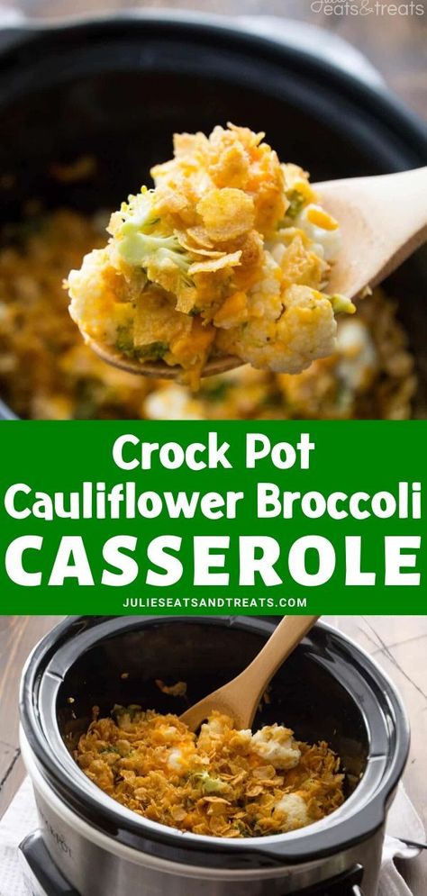 Crock Pot Side Dishes For A Crowd, Broccoli Casserole Crock Pot, Crock Pot Cauliflower, Crock Pot Thanksgiving, Crockpot Cauliflower, Thanksgiving Side Dishes Crockpot, Broccoli Casserole Recipe, Crock Pot Vegetables, Crockpot Side Dishes