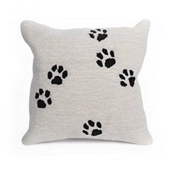 Animal Tracks Outdoor Pillow Hand Hooked Pillows, Paw Print Pillow, Neutral Decorative Pillows, My Room Decor, Shaped Pillows, Hooked Pillow, Pet Design, Neutral Pillows, Bob's Discount Furniture