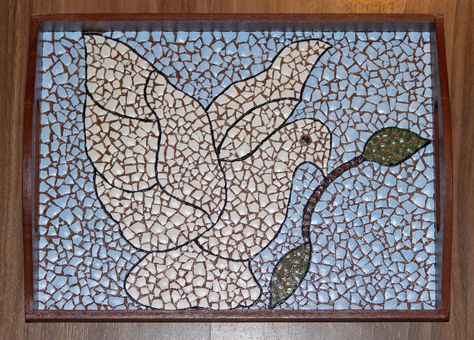 Egg Shell Mosaic - Dove Mosaic Art Egg Shell, Egg Shell Art Eggshell Mosaic, Egg Mosaic Art Eggshell, Egg Shell Mosaic Art Ideas, Egg Shell Crafts, Egg Shell Mosaic, Egg Mosaic, Eggshell Art, Eggshell Mosaic