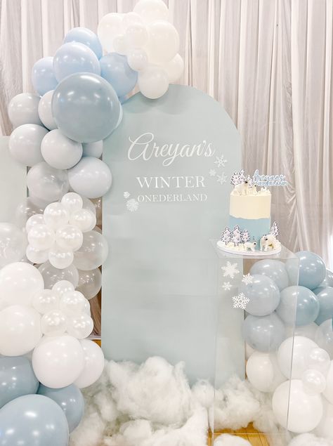 1st birthday party decor Winter ONEderland party Christmas birthday party inspo Winter Onederland Blue And Silver, White Christmas Birthday Theme, Snow Themed First Birthday, Snow Much Fun To Be One Birthday Decorations, Winter Baby First Birthday Boy, Winter Wonderland First Birthday Party, Christmas Onederland Birthday, Winter One Year Old Birthday, Winter Birthday Decor