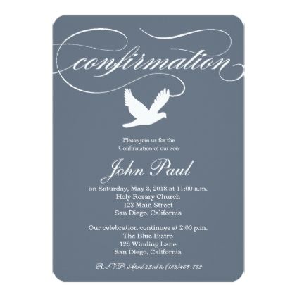 Modern Elegant Dove Confirmation Invitation - customizable diy Confirmation Invitation, Confirmation Party, Beach Theme Wedding Invitations, Confirmation Invitations, 7th Wedding Anniversary, Cards Simple, Invitation Elegant, Pretty Beach, Cheap Wedding Invitations