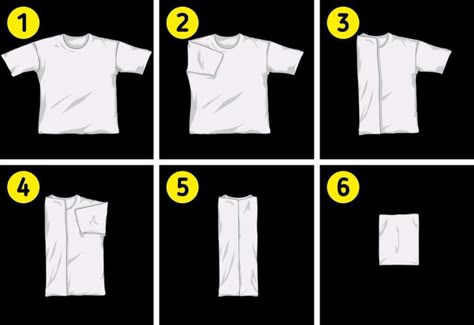 4 Ways to Fold a T-Shirt Nicely How To Fold Tshirts For Travelling, Folding Shirts For Shelves, How To Fold T Shirts, How To Fold A Shirt, How To Fold Shirts To Save Space, How To Fold Shirts, How To Fold Tshirts, Fold A T Shirt, How To Fold Clothes